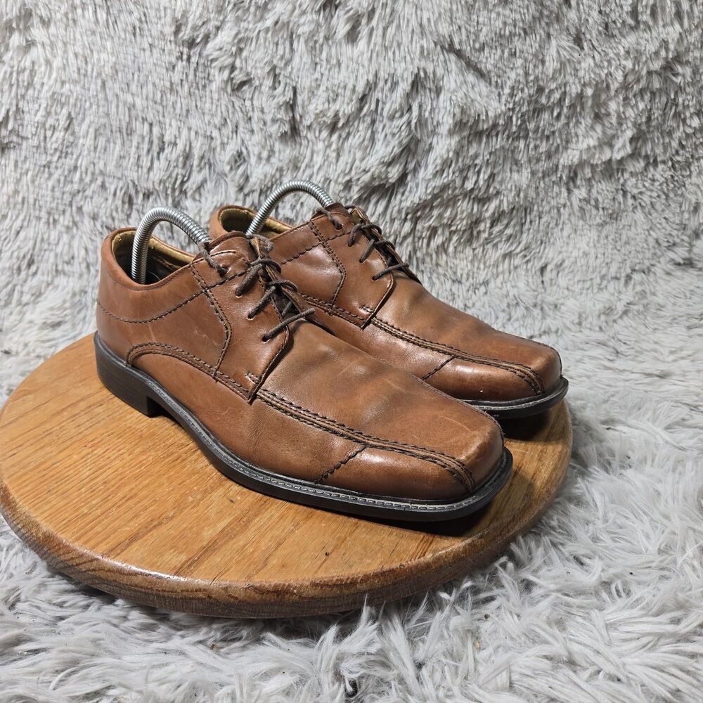 Rockport Mens Leather Oxford Brown/Tan Leather Shoes Size 9.5M Retro APM74044